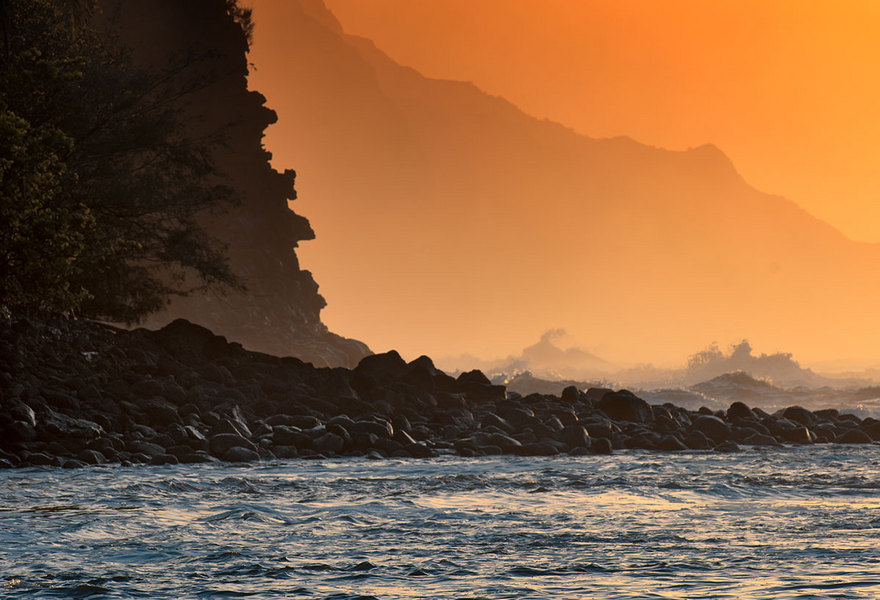 Pali at Sunset : Hawai'i : JOHN MURK PHOTOGRAPHY