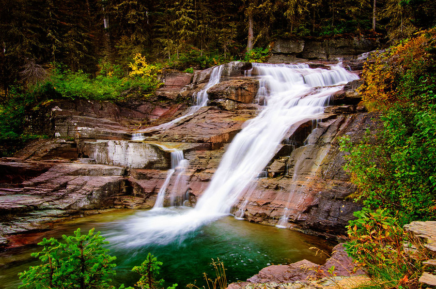 Glacier Waterfall : Glacier National Park : JOHN MURK PHOTOGRAPHY